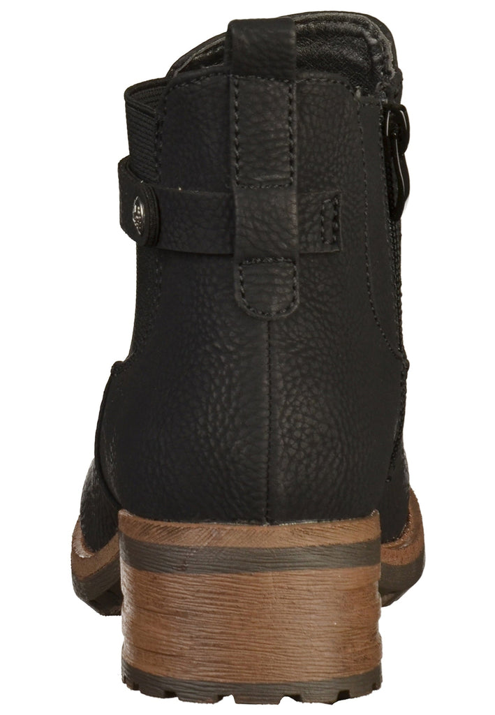 Rieker Stiefelette Lederimitat Schwarz - surf4shoes