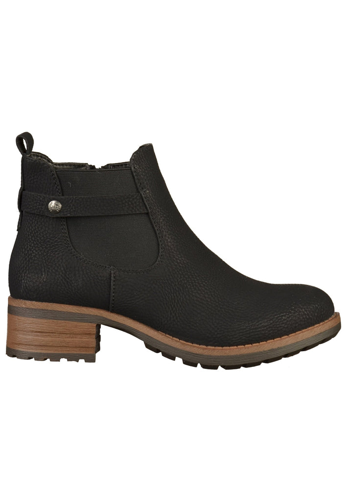 Rieker Stiefelette Lederimitat Schwarz - surf4shoes