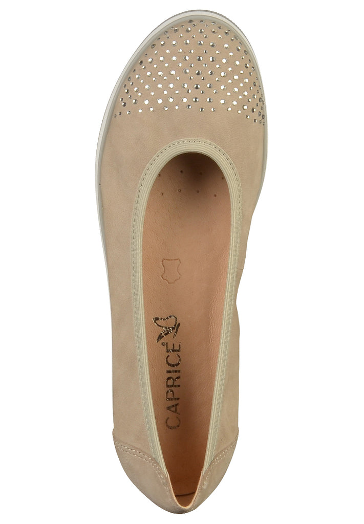 Caprice Ballerinas Leder Beige - surf4shoes