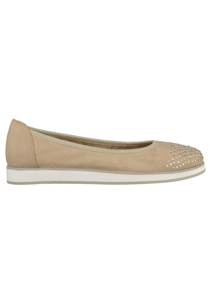 Caprice Ballerinas Leder Beige - surf4shoes