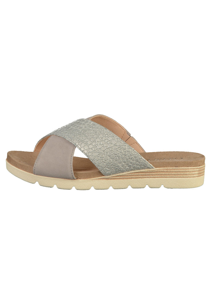 Caprice Pantoletten Leder Grau - surf4shoes
