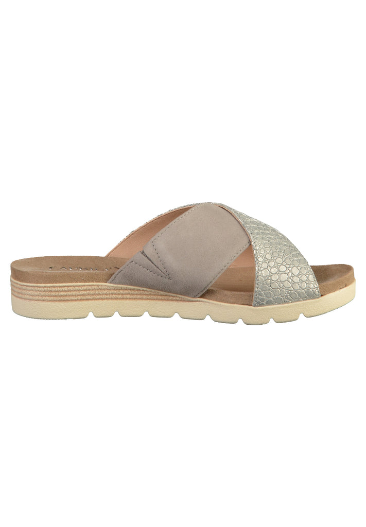 Caprice Pantoletten Leder Grau - surf4shoes