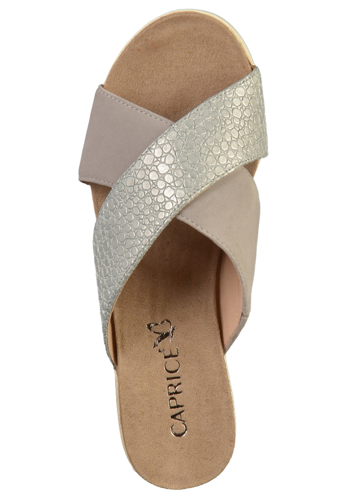 Caprice Pantoletten Leder Grau - surf4shoes