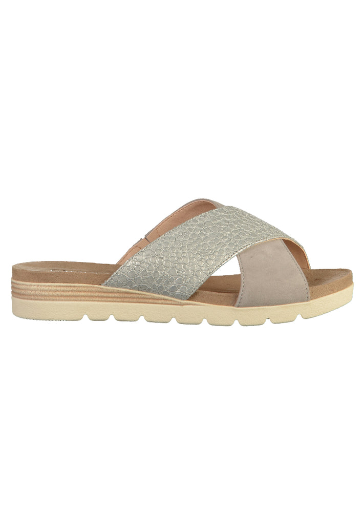 Caprice Pantoletten Leder Grau - surf4shoes