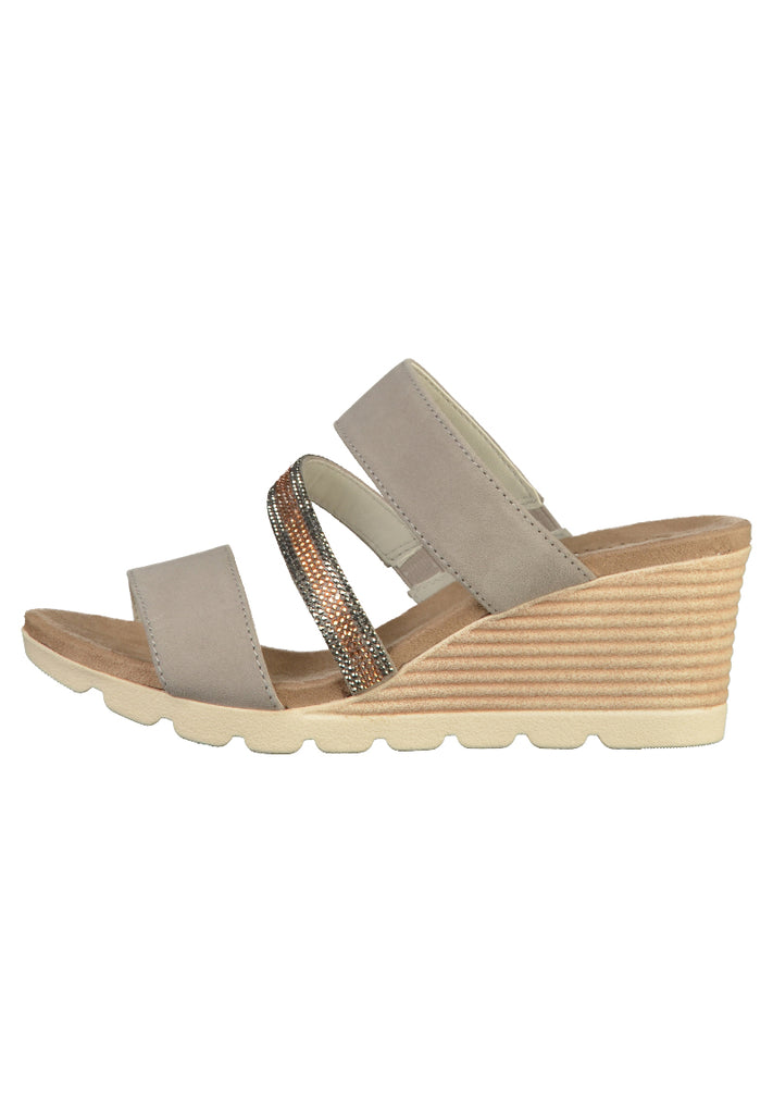 Caprice Pantoletten Leder Hellgrau - surf4shoes