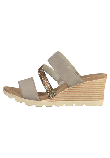Caprice Pantoletten Leder Hellgrau - surf4shoes