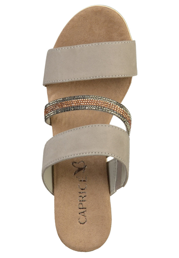 Caprice Pantoletten Leder Hellgrau - surf4shoes