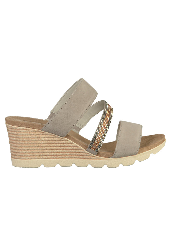 Caprice Pantoletten Leder Hellgrau - surf4shoes