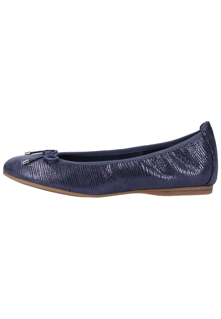 Tamaris Ballerinas Veloursleder Navy - surf4shoes