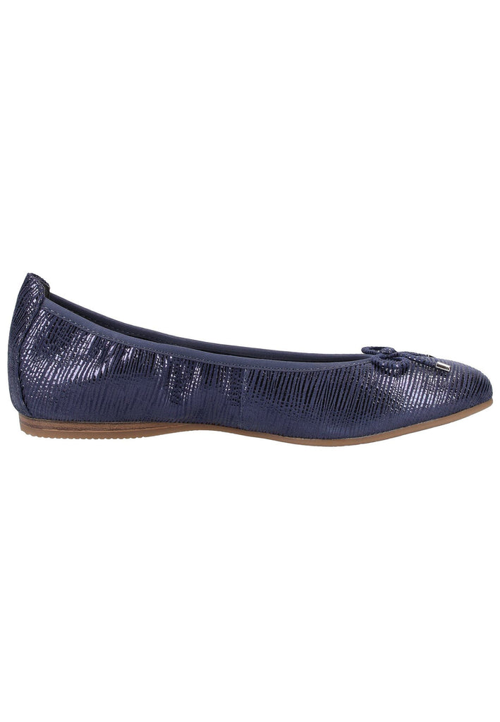 Tamaris Ballerinas Veloursleder Navy - surf4shoes