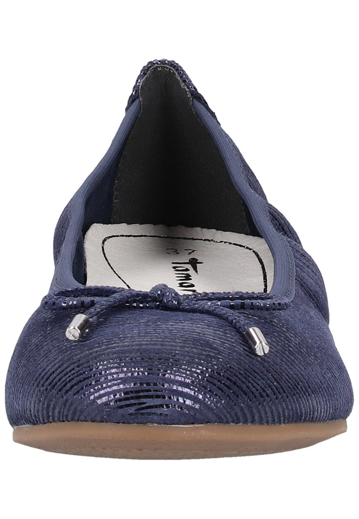 Tamaris Ballerinas Veloursleder Navy - surf4shoes