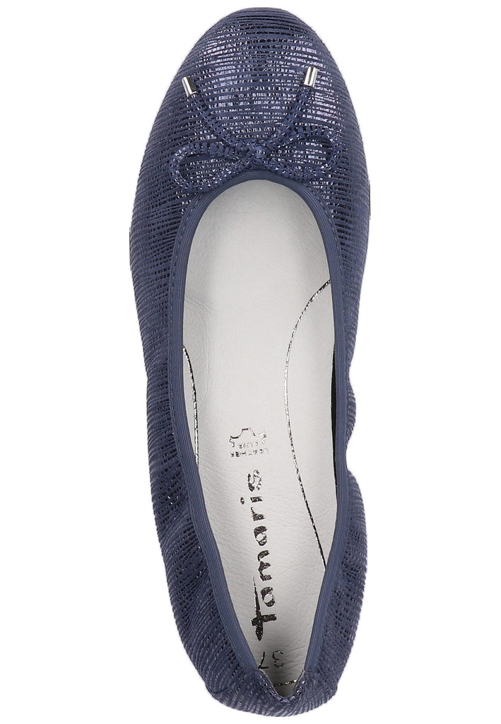 Tamaris Ballerinas Veloursleder Navy - surf4shoes
