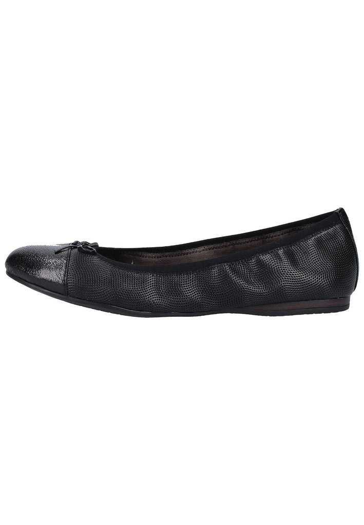 Tamaris Ballerinas Leder/Textil Schwarz - surf4shoes