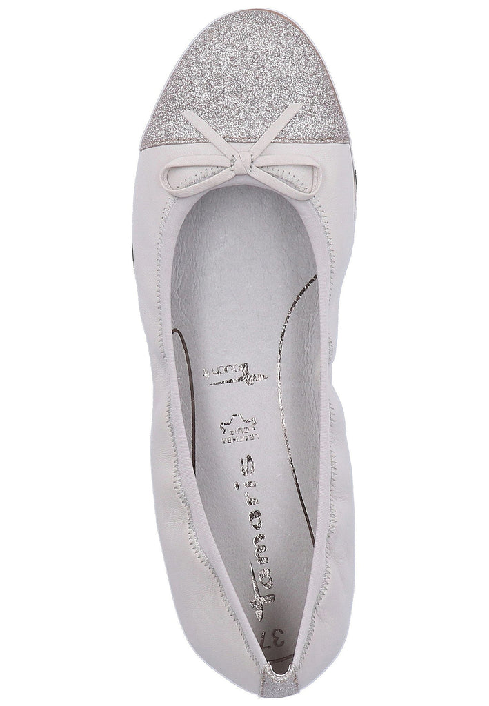 Tamaris Ballerinas Leder/Textil Hellblau - surf4shoes