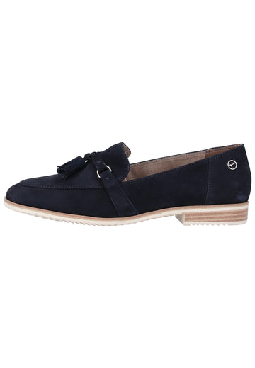 Tamaris Slipper Veloursleder Navy - surf4shoes