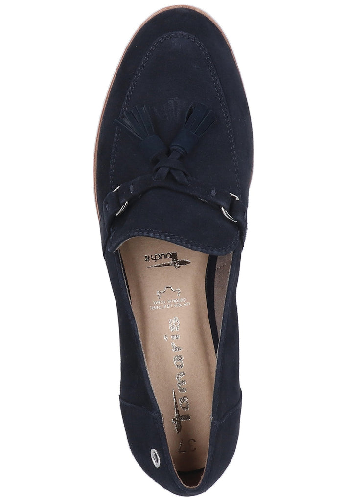 Tamaris Slipper Veloursleder Navy - surf4shoes