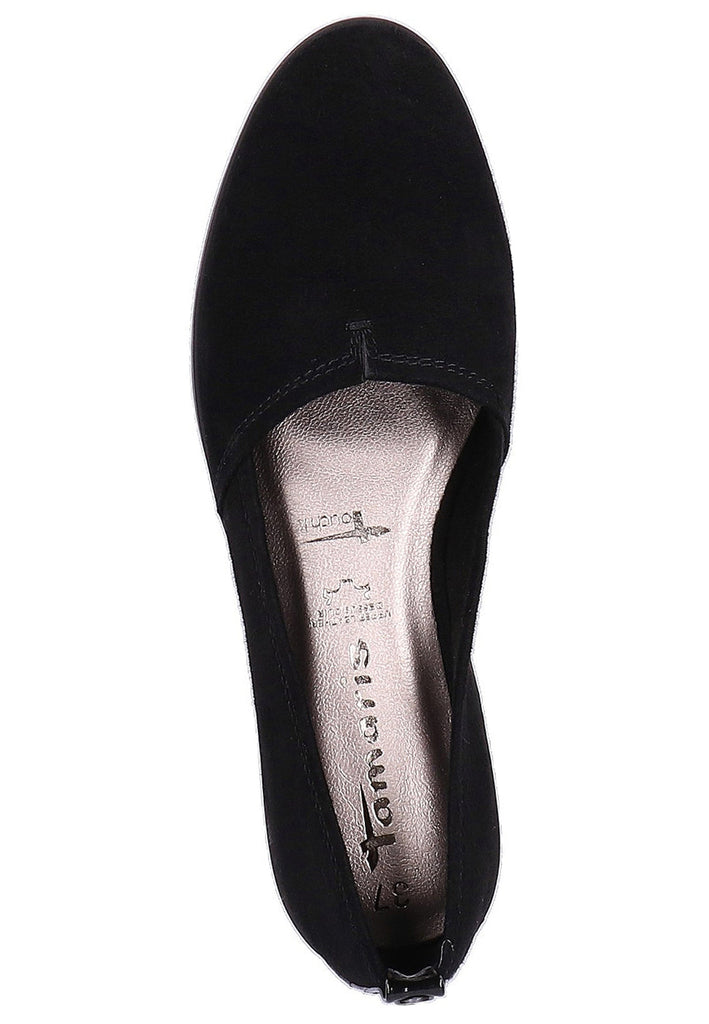 Tamaris Slipper Veloursleder/Textil Schwarz - surf4shoes