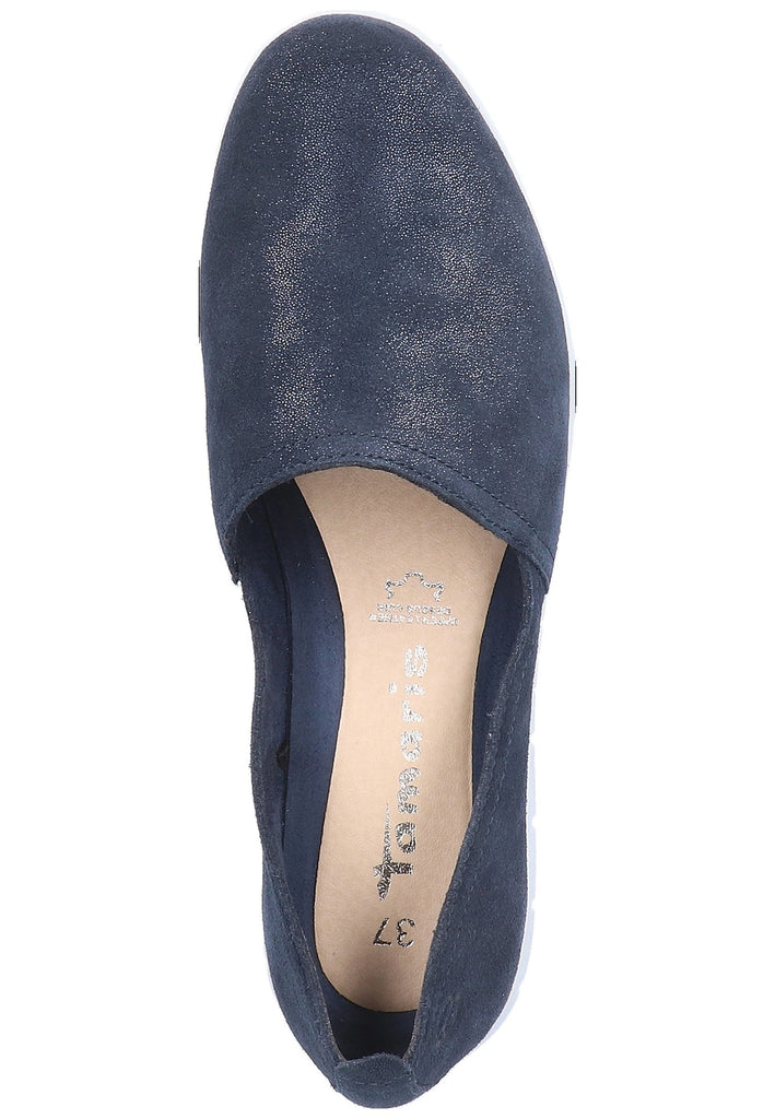 Tamaris Slipper Veloursleder Navy - surf4shoes