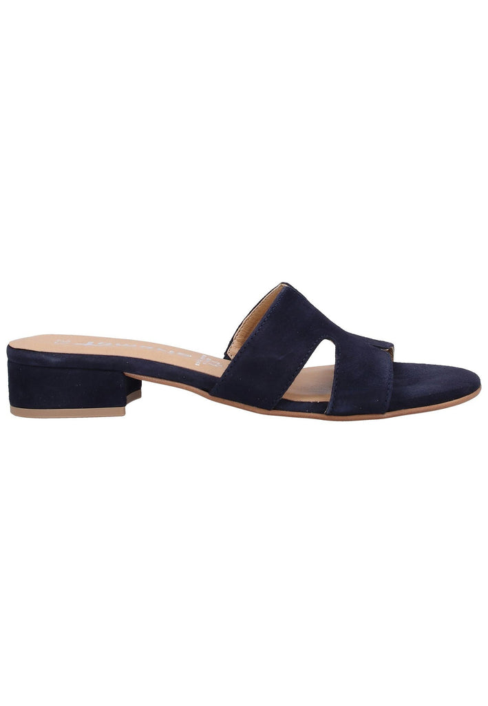 Tamaris Pantoletten Veloursleder Navy - surf4shoes