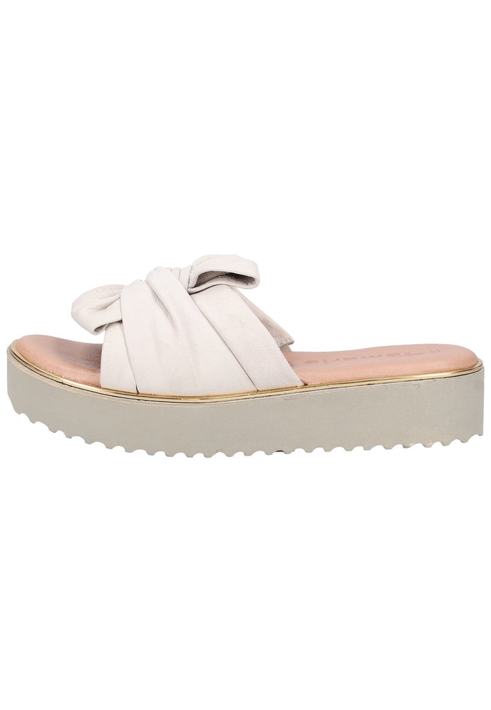 Tamaris Pantoletten Leder Elfenbein - surf4shoes