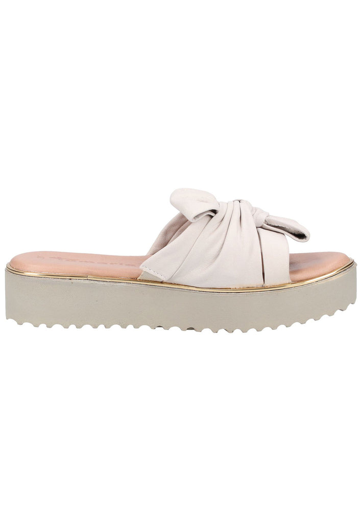Tamaris Pantoletten Leder Elfenbein - surf4shoes