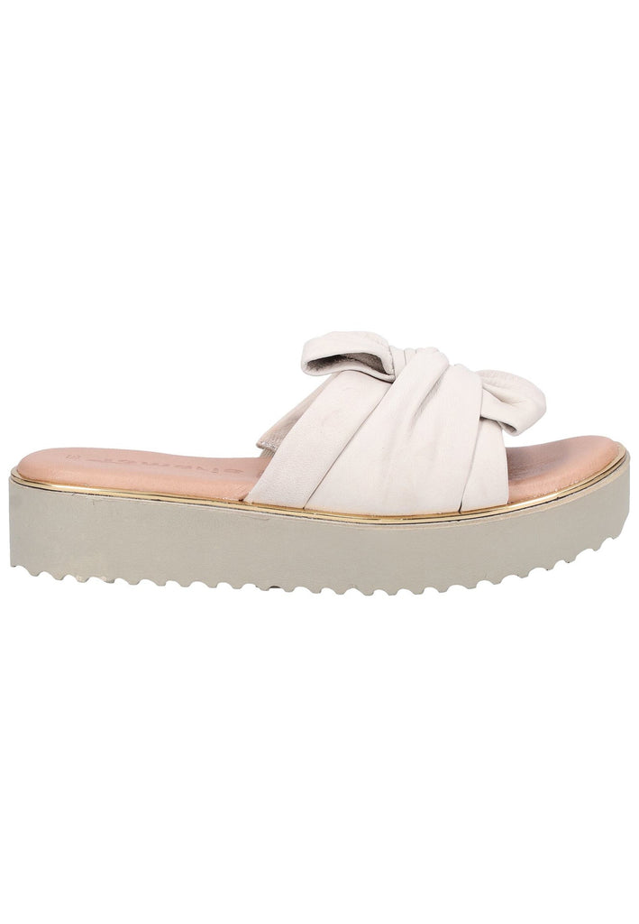 Tamaris Pantoletten Leder Elfenbein - surf4shoes