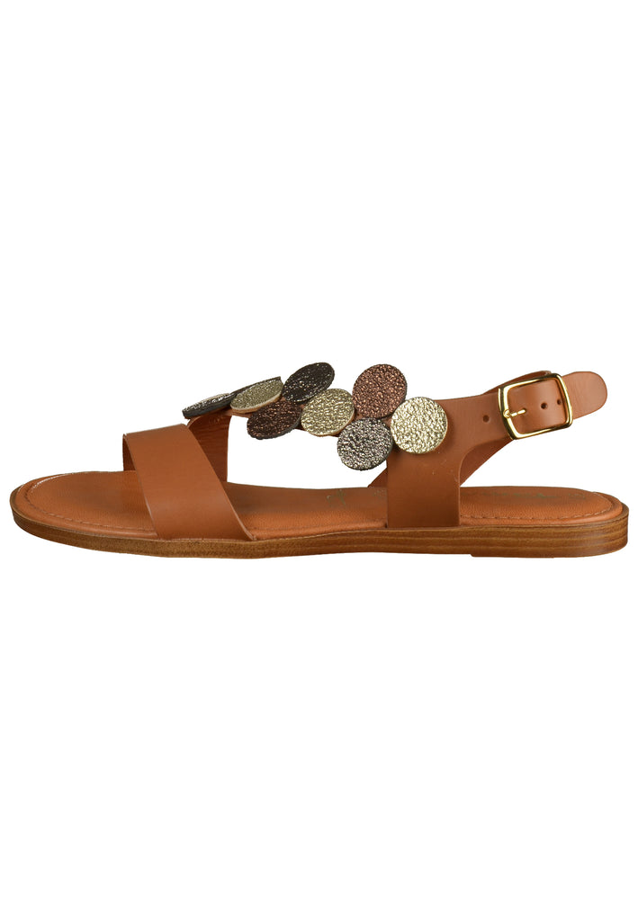 Tamaris Sandalen Leder/Textil Braun - surf4shoes