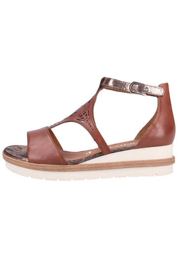Tamaris Sandalen Leder/Textil Braun - surf4shoes