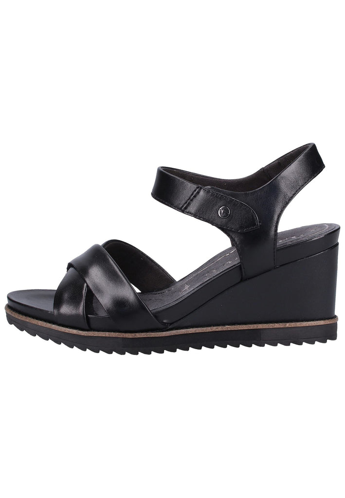 Tamaris Sandalen Leder Schwarz - surf4shoes