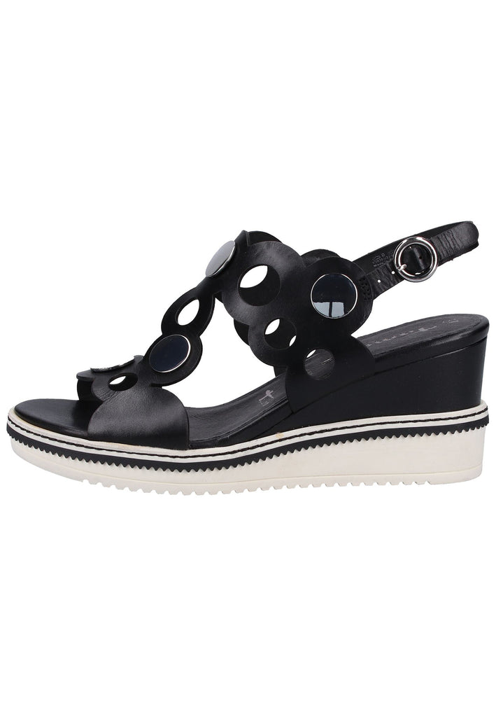 Tamaris Sandalen Leder Schwarz - surf4shoes