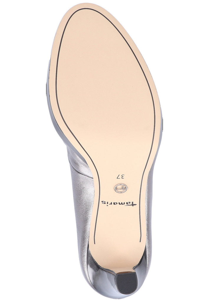 Tamaris Pumps Leder Platin - surf4shoes