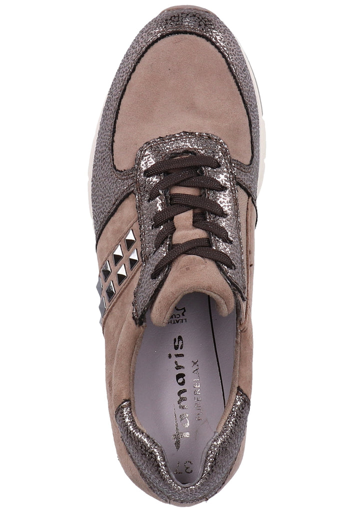 Tamaris Sneaker Leder/Textil Taupe - surf4shoes