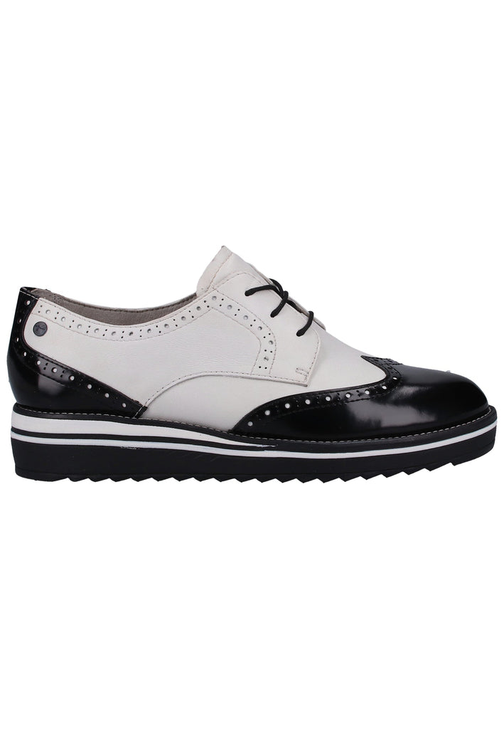 Tamaris Halbschuhe Leder/Synthetik Weiß/Schwarz - surf4shoes