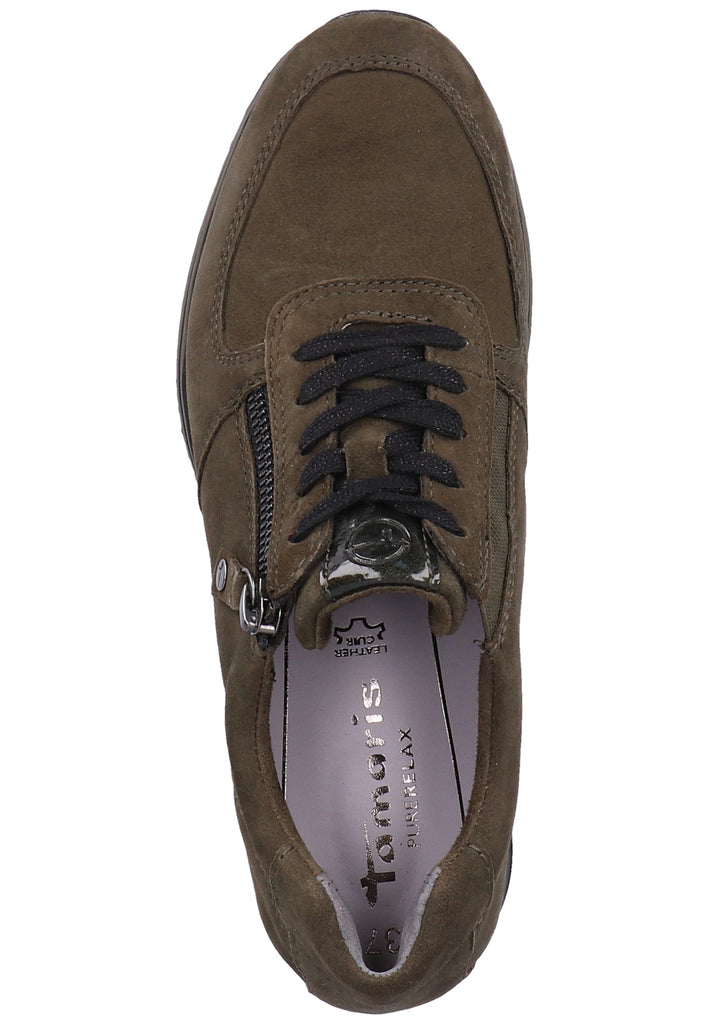 Tamaris Sneaker Veloursleder/Textil Olive - surf4shoes