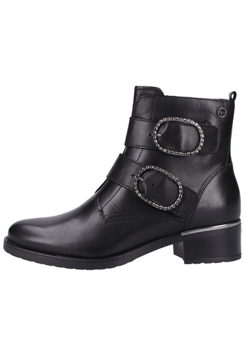 Tamaris Stiefelette Leder Schwarz - surf4shoes