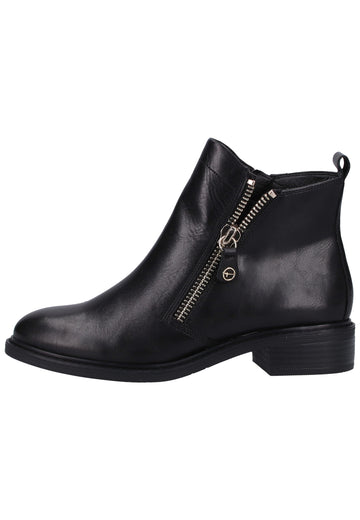 Tamaris Stiefelette Leder/Synthetik Schwarz/Gold - surf4shoes