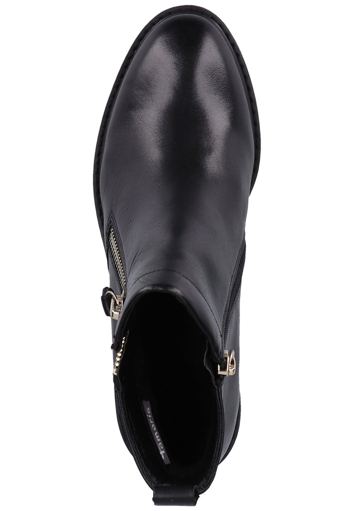 Tamaris Stiefelette Leder/Synthetik Schwarz/Gold - surf4shoes