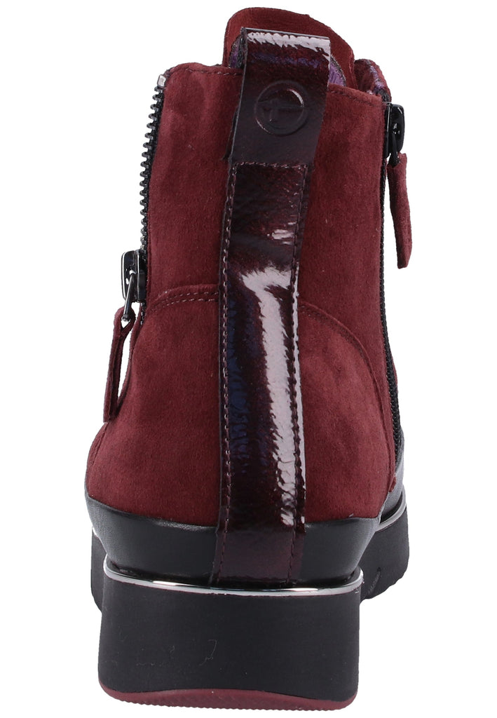 Tamaris Stiefelette Leder/Synthetik Bordeaux - surf4shoes