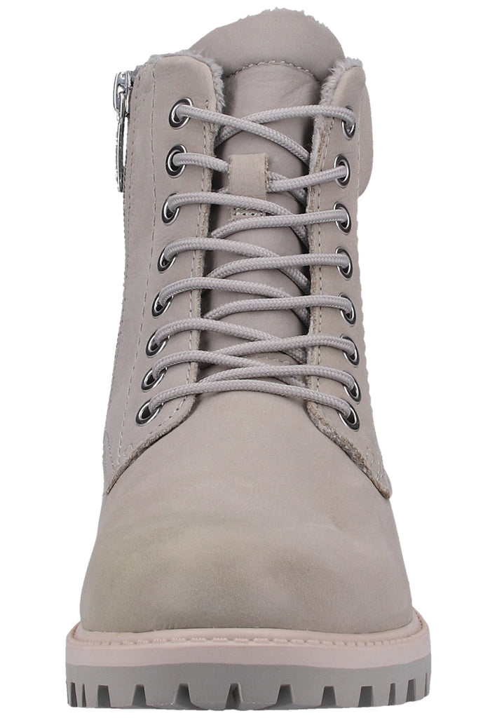 Tamaris Stiefelette Nubukleder Hellgrau Warmfutter - surf4shoes