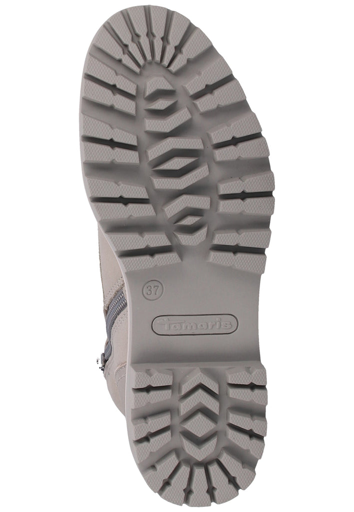 Tamaris Stiefelette Nubukleder Hellgrau Warmfutter - surf4shoes