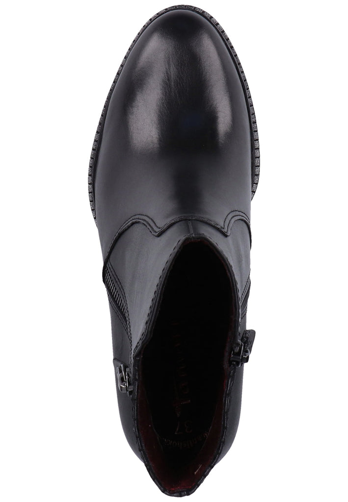 Tamaris Stiefelette Leder/Synthetik Schwarz - surf4shoes