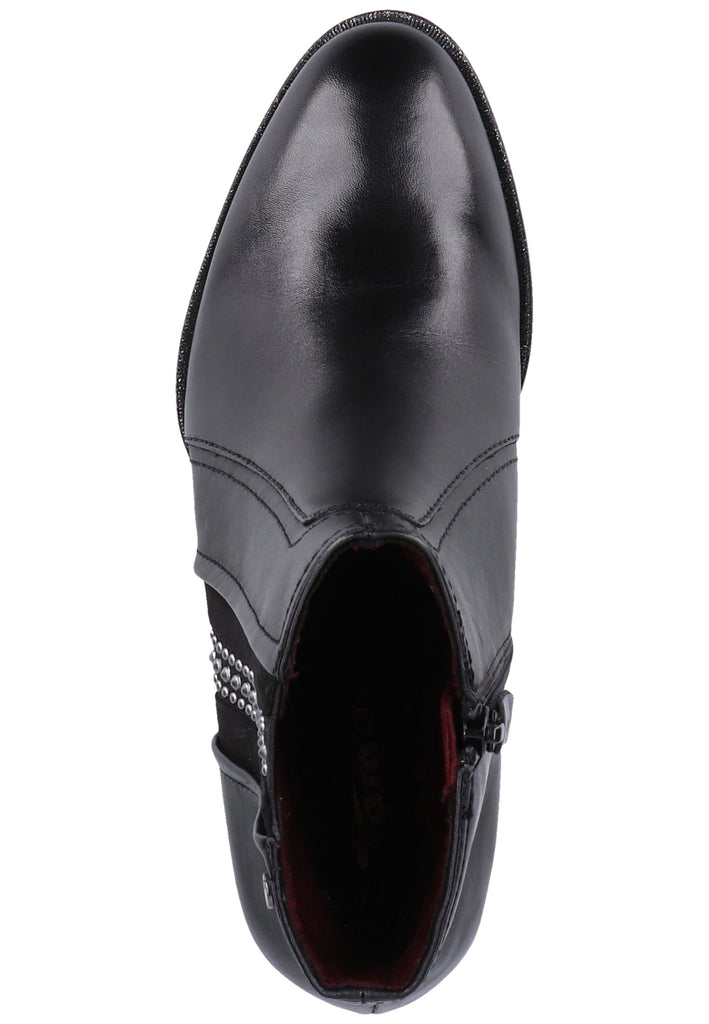 Tamaris Stiefelette Leder/Textil Schwarz - surf4shoes