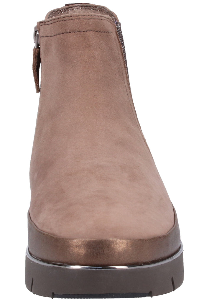 Tamaris Stiefelette Veloursleder/Textil Taupe Warmfutter - surf4shoes