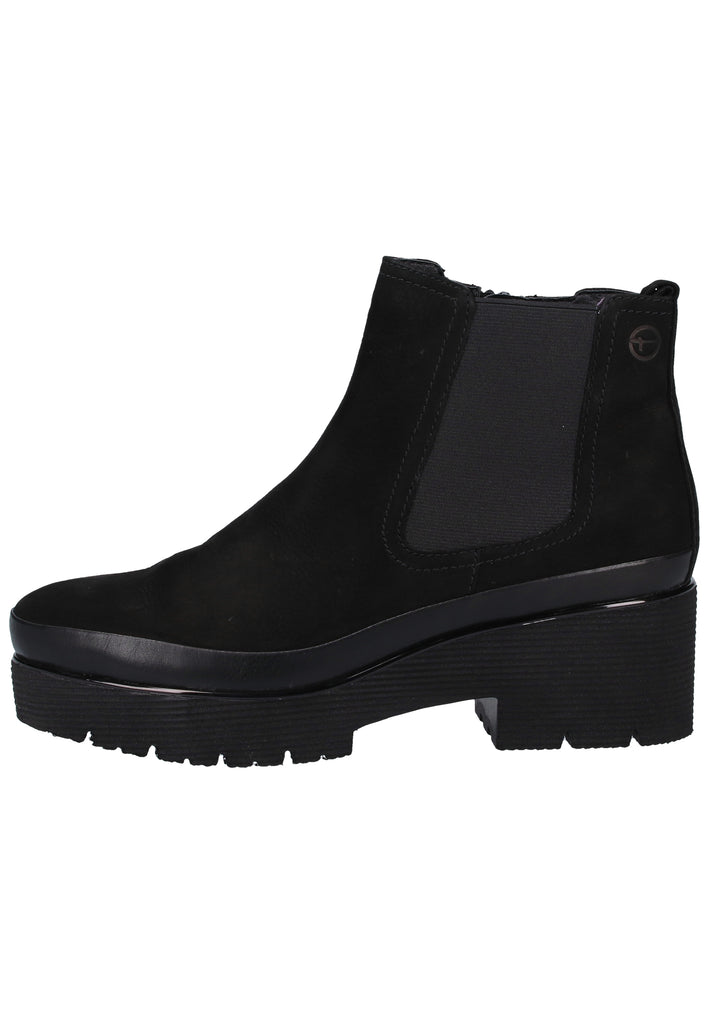 Tamaris Stiefelette Nubukleder/Textil Schwarz - surf4shoes