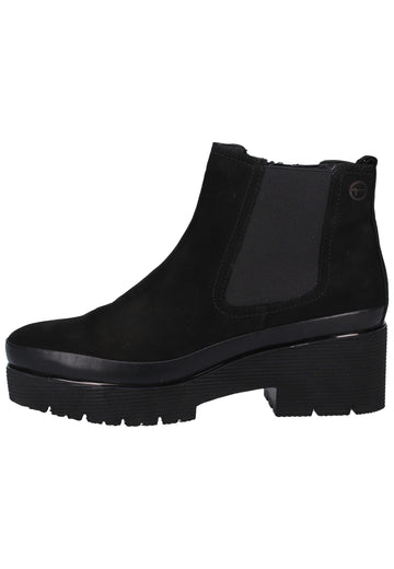 Tamaris Stiefelette Nubukleder/Textil Schwarz - surf4shoes