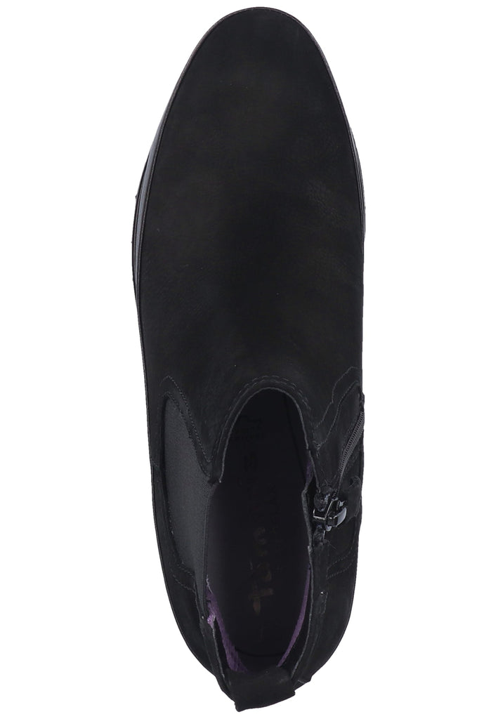 Tamaris Stiefelette Nubukleder/Textil Schwarz - surf4shoes