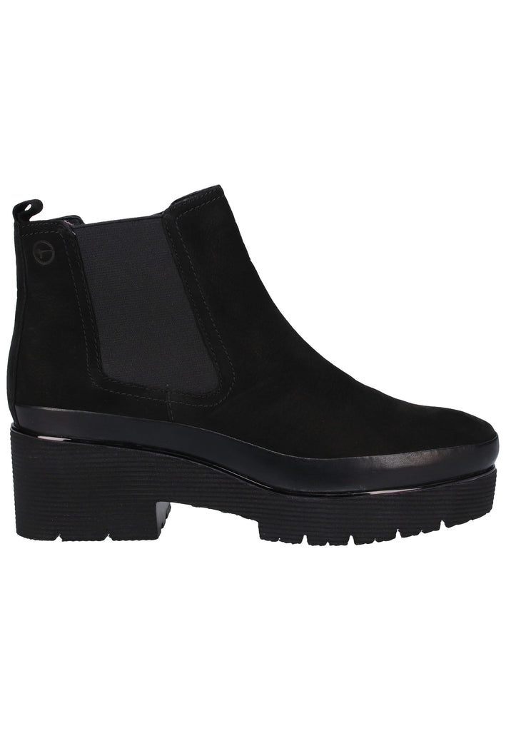 Tamaris Stiefelette Nubukleder/Textil Schwarz - surf4shoes