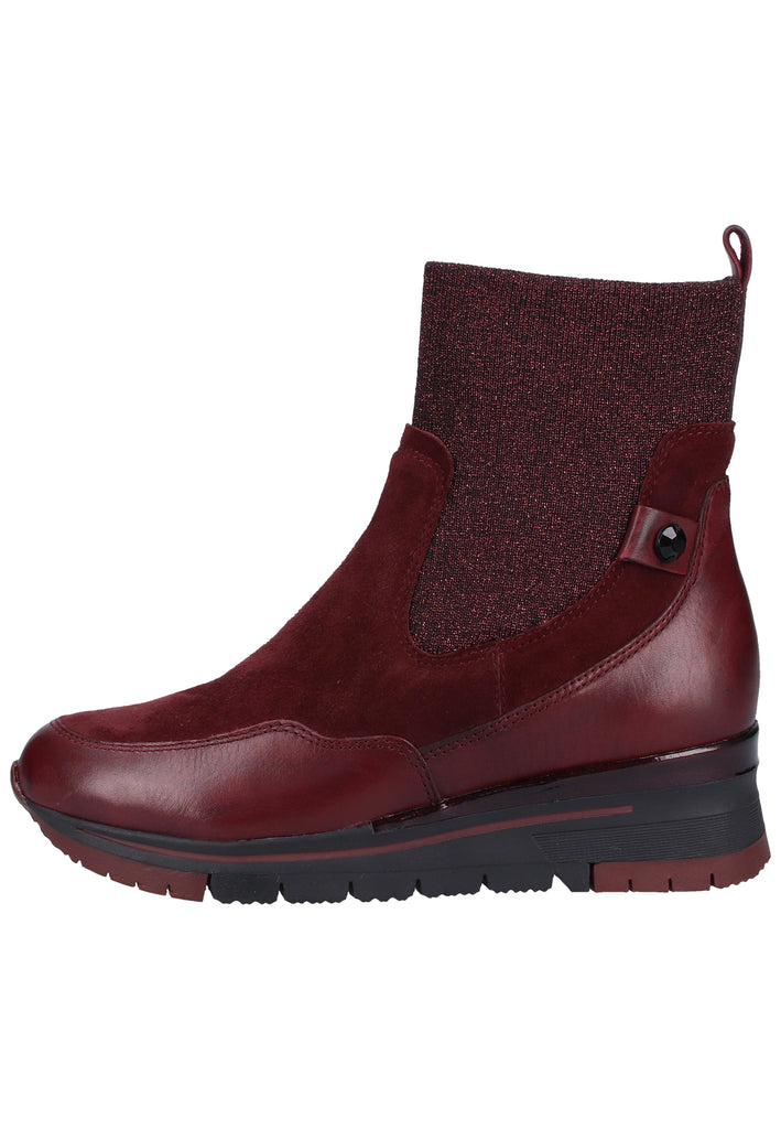 Tamaris Stiefelette Veloursleder Bordeaux - surf4shoes