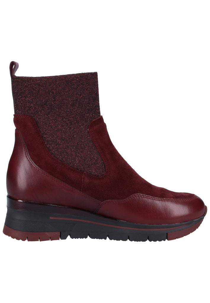 Tamaris Stiefelette Veloursleder Bordeaux - surf4shoes