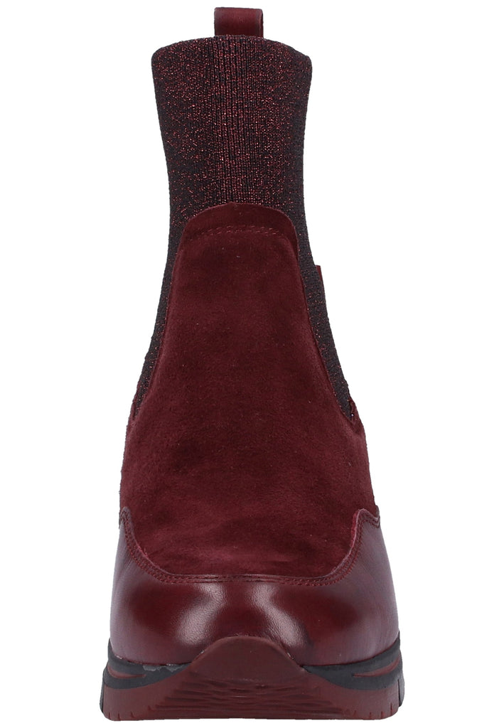Tamaris Stiefelette Veloursleder Bordeaux - surf4shoes
